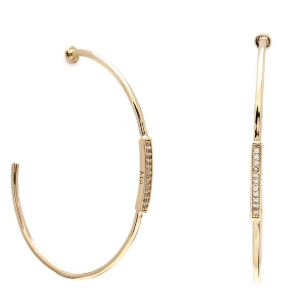 Melanie Auld Pave Bar Hoop Earrings